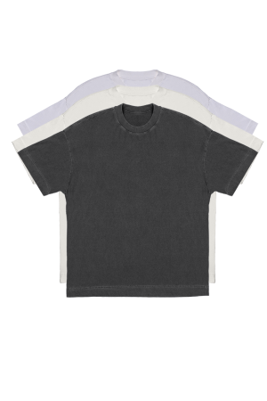 Kit com 3 camisetas Heavy Boxy Oversized Tecido 100% Algodão fio 20.1 penteado     Produto Premium de Altíssima Qualidade