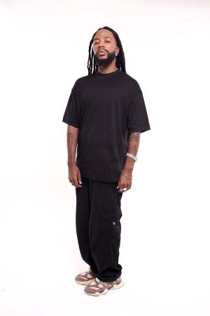 Camiseta Oversized Suedine P.C ( 50% cotton 50% poliéster) Malha Suedine Fio Misto     