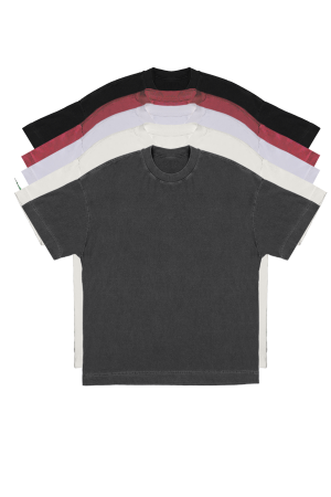 Kit com 5 camisetas Heavy Boxy Oversized Tecido 100% Algodão fio 20.1 penteado     Produto Premium de Altíssima Qualidade
